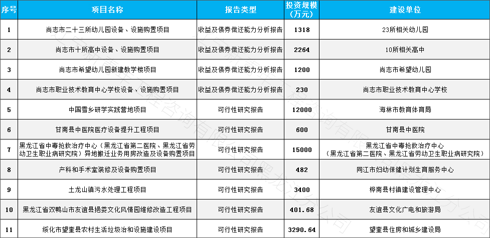 新青年公司近期完成申请政府债券项目案例